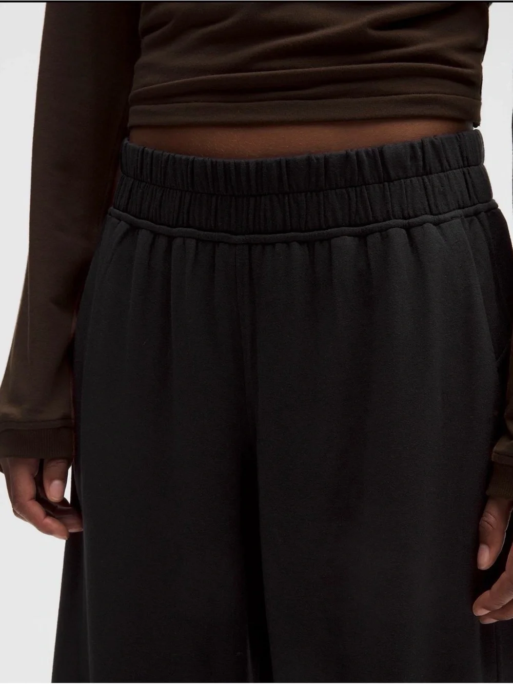 Lululemon Black Be Calm Mid-Rise Wide-Leg Pants